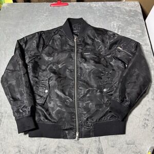 MEMBERS ONLY Mens‎ Triple Black Camo Bomber Jacket Size Large
